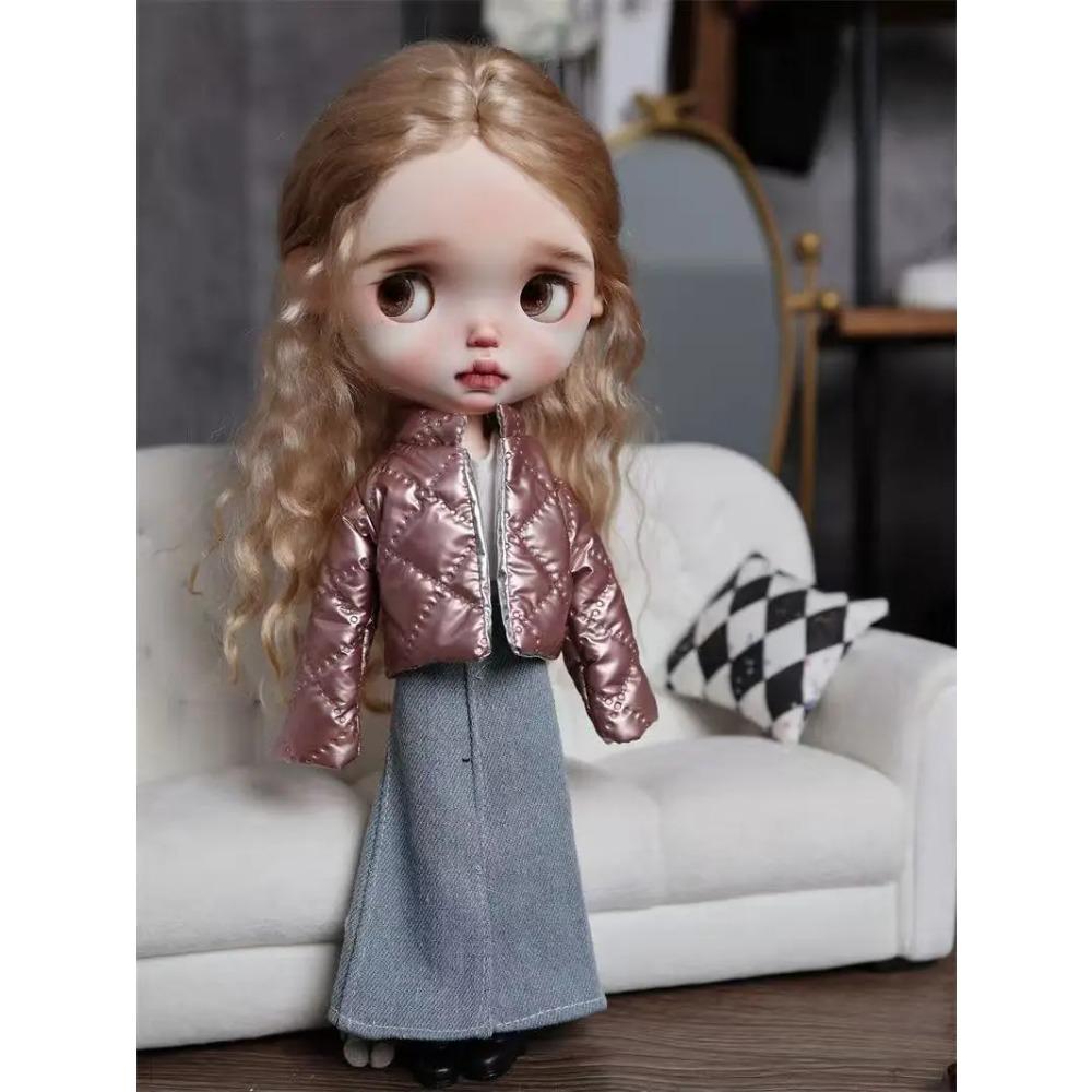 1/6 Blythe Doll Clothes Outfit Warm Cotton Coat Suit Winter Coat Down Jackets Doll Clothing Accessories