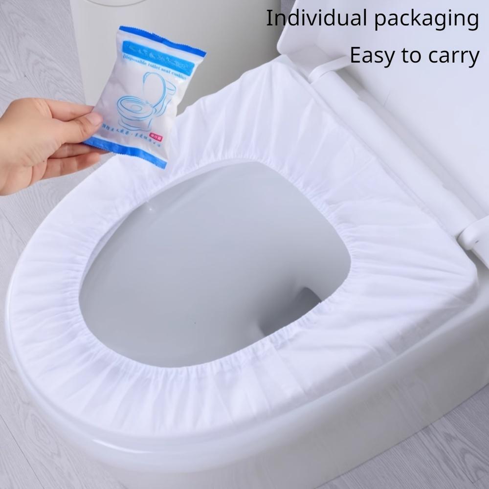 10pcs Disposable Toilet Seat Covers, Waterproof & Dust-Proof, Individually Wrapped - Hygienic & Convenient for Travel and Public Restrooms
