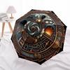 Winter Tiger Treasure Pattern Umbrella, Portable and Foldable Design, 8 Ribs, a Casual Accessory for Halloween, Christmas, and Birthday Gifts.