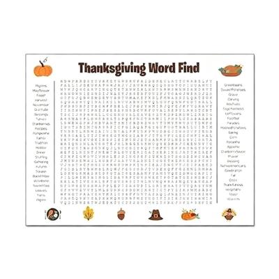Funny Holiday Party Game Wall Game Jumbos Thanksgiving Word Search Posters for Classroom Family Party Gift