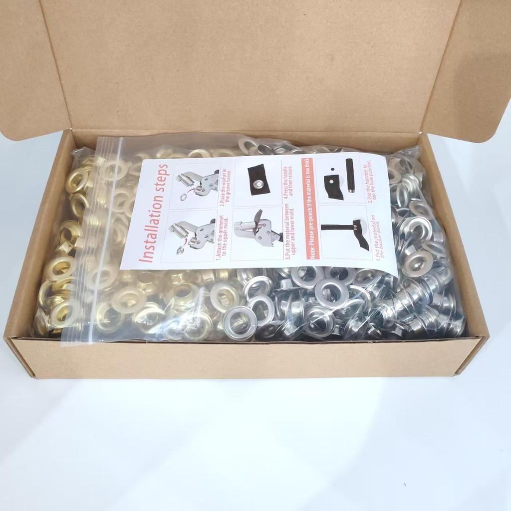 500 Sets of 10mm Metal Eyelets with Hand Press Pliers for Shoes and Tarps