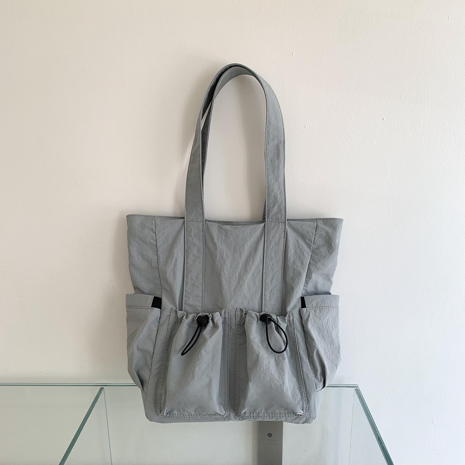 

2026 Women s Large-Capacity Casual Tote Bag - Simple Japanese Nylon Shoulder Bag for Travel & Commute синий