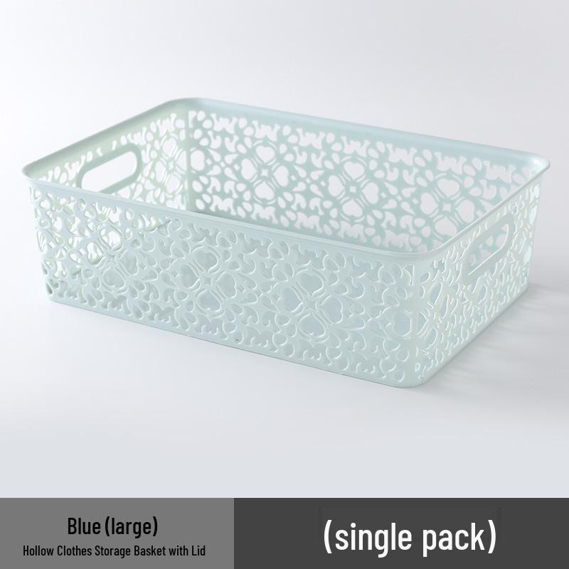 Lingerie Storage Box with Lid - Hollow Design Plastic Organizer for Bras and Underwear
