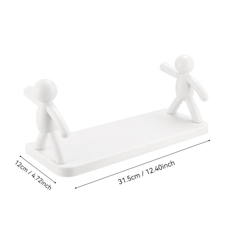 Xiaomi 2025 New Cute White Doll Bathroom Shelf No Drilling Wall Mounted Storage Rack for Cosmetics Waterproof Cute Bath Organizer