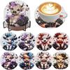 DIY Diamond Painting Point Diamond Coaster, Full Diamond Round Valentine's Day Thermal Insulation Mat, Diamond Painting Coaster