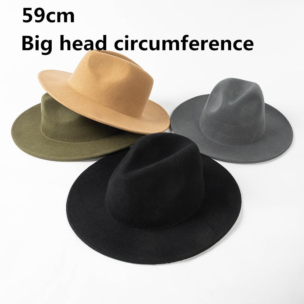 Winter British Wool Felt Cm Big Head Circumference Fedoras Hat Men Women Leisure Panamjazz Hat