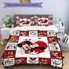 3pcs Love Mickey and Minnie Printed Quilt Set, Includes 1 Quilt Cover and 2 Pillowcases, Machine Washable, Suitable for All Seasons.F057