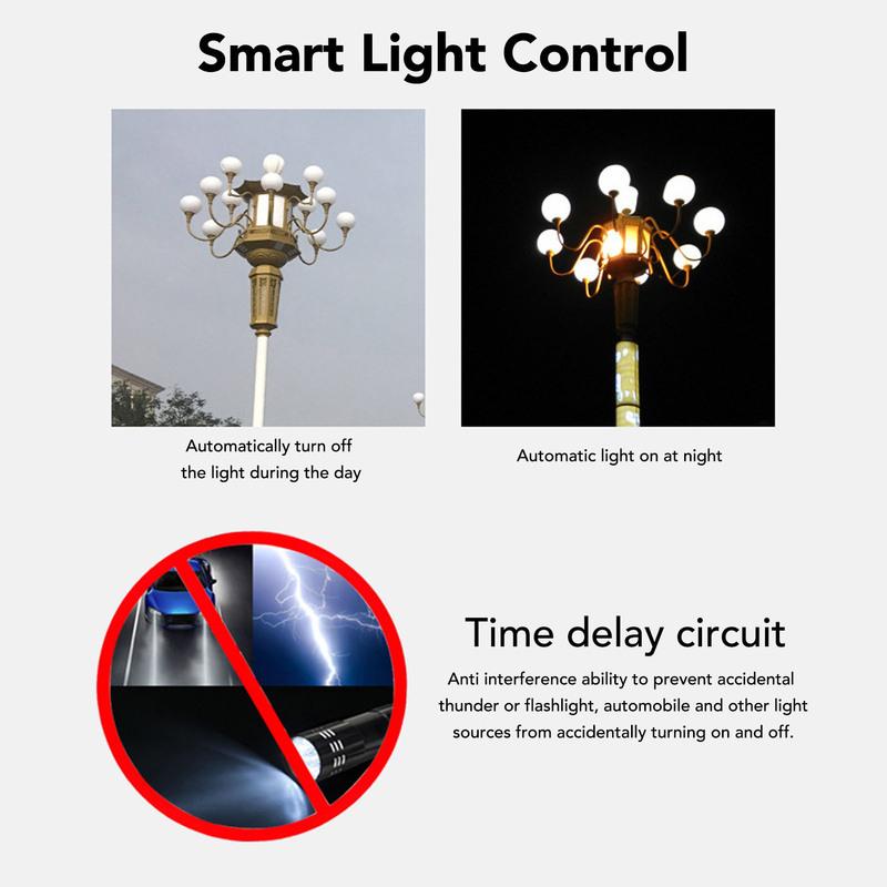 Photocell Light Sensor IP65 Proof Level Multifunctional Compact Outdoor Photoelectric Light Control Photocell Sensor