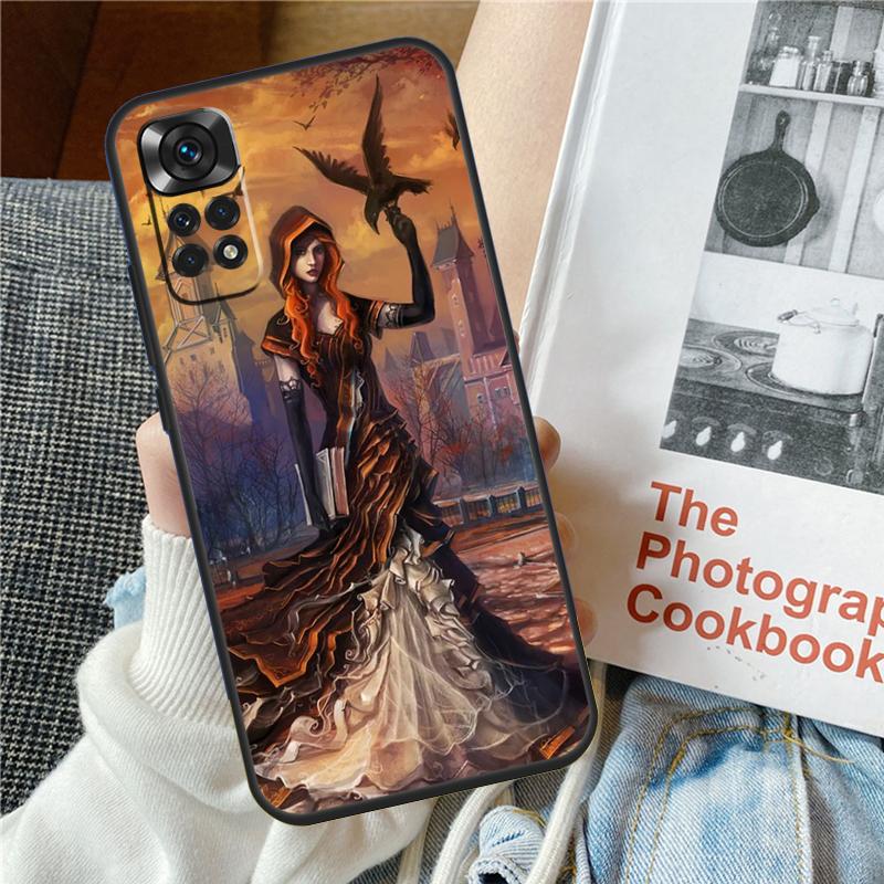 Halloween Moon Witch Horror Case For Xiaomi Redmi Note 12 10 9 11 Pro 9S 10S 11S 12S Cover For Redmi 12 9C 10C 12C 13C