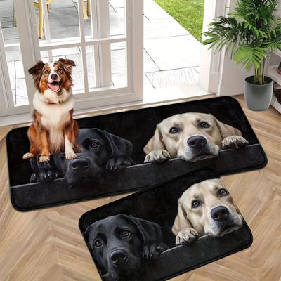 1Pcs Anti Fatigue Kitchen Rugs, Labrador Retriever Print Waterproof Non-Slip Thick Cushioned Kitchen Mat Heavy Duty Comfort Standing Mat for Kitchen