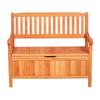 Outdoor Storage Bench, 2-Person Wooden Storage Bench, 125L Deck Box with Side Handle, Supports up to 320 kg, Weatherproof Outdoor Seating & Porch