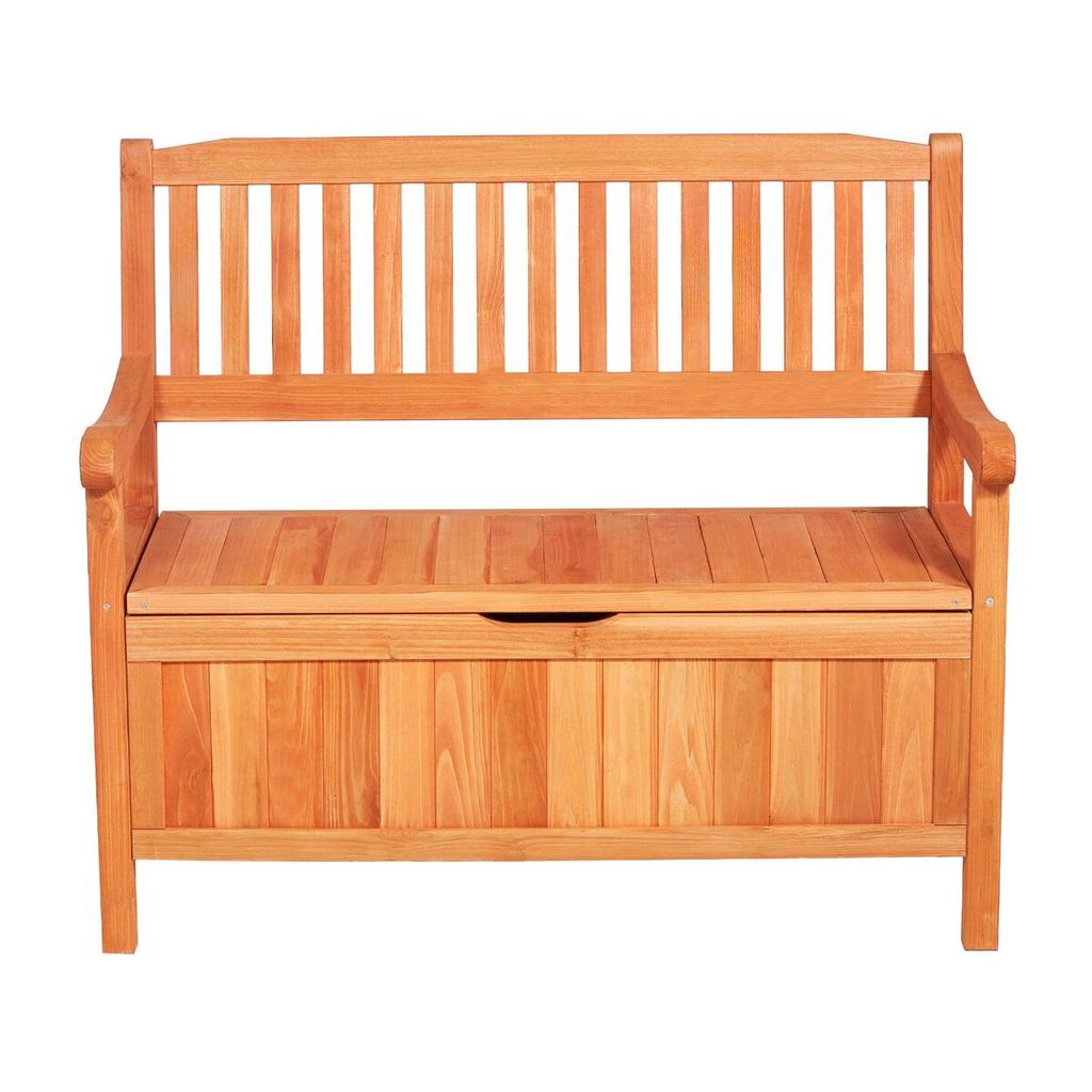 Outdoor Storage Bench, 2-Person Wooden Storage Bench, 125L Deck Box with Side Handle, Supports up to 320 kg, Weatherproof Outdoor Seating & Porch
