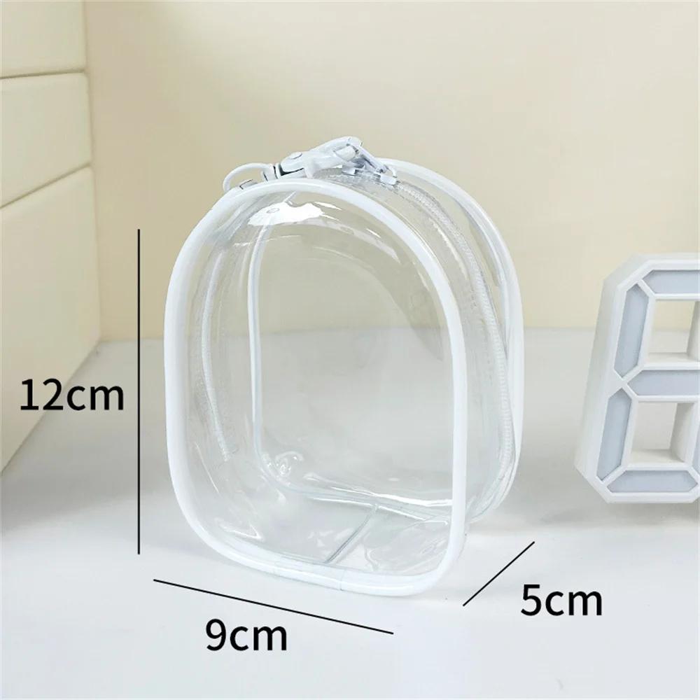 Portable Transparent PVC Mystery Box Keychain Square Zipper Storage Pouch Bag Pendant Anti Dust Waterproof Plush Dolls Toy Bag