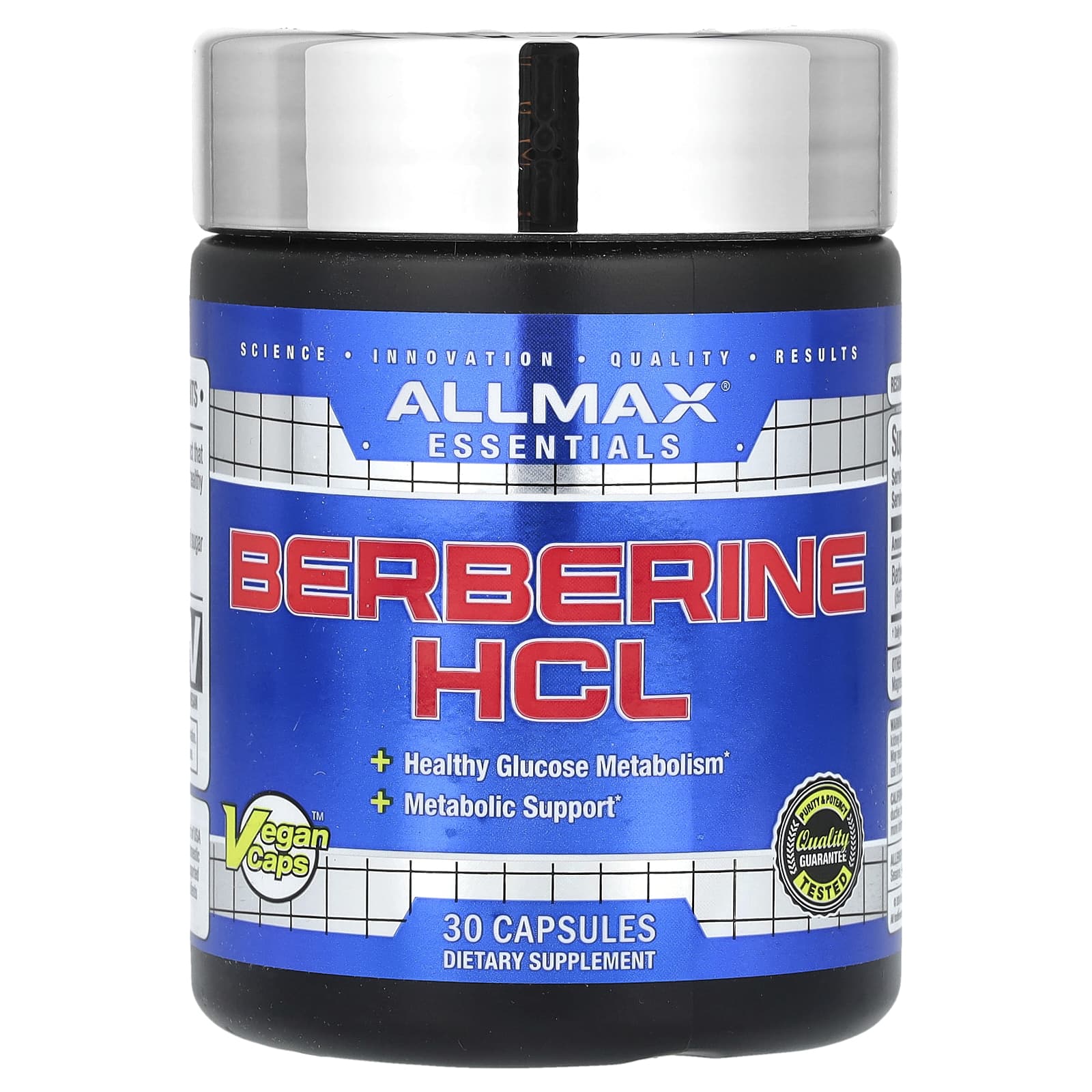 

ALLMAX, Essential, Berberine HCL, 500 мг, 30 овочевих капсул