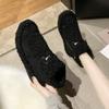 Korean Version of Snow Boots Women's 2025 New Autumn and Winter Lamb Wool Short Boots Women's Zipper Thick-soled Warm Thickened Cotton Shoes Cotton B