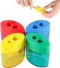 12Pcs Manual Pencil Sharpeners Dual Hole Compact Colorful Handheld Pencil Sharpener for Kids Home School Office Use