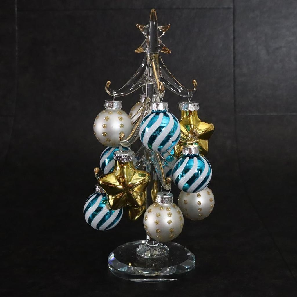 Fourcart Cute Glass Christmas Tree Ornament Star Tree x 3 Set