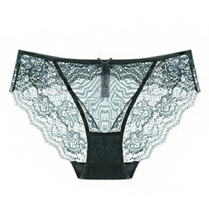 Sexy Underwear Ultra-thin Transparent Lace Oversized Women's Underwear Hip Lifting Low Waist Triangle Panties