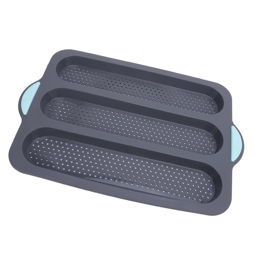 Silicone Bread Pan Nonstick Heat Resistant Perforated French Bread Baking Pan Cake Pan with Anti Slip Handles