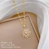Luxury Female Crystal White Zircon Stone Snowflake Pendant Necklace Vintage Gold Color Wedding  For Women