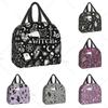 Sac à déjeuner isotherme Gothique Sorcière pour le Travail l'École Halloween Chat Crâne Imperméable Refroidisseur Boîte à déjeuner thermique Sacs Pique-nique Femmes Enfants
