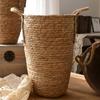 Vaso Fioriera Moderno in Rattan Nordico: Grande Cesto Intrecciato per Decorazione Soggiorno con Gypsophila Essiccata