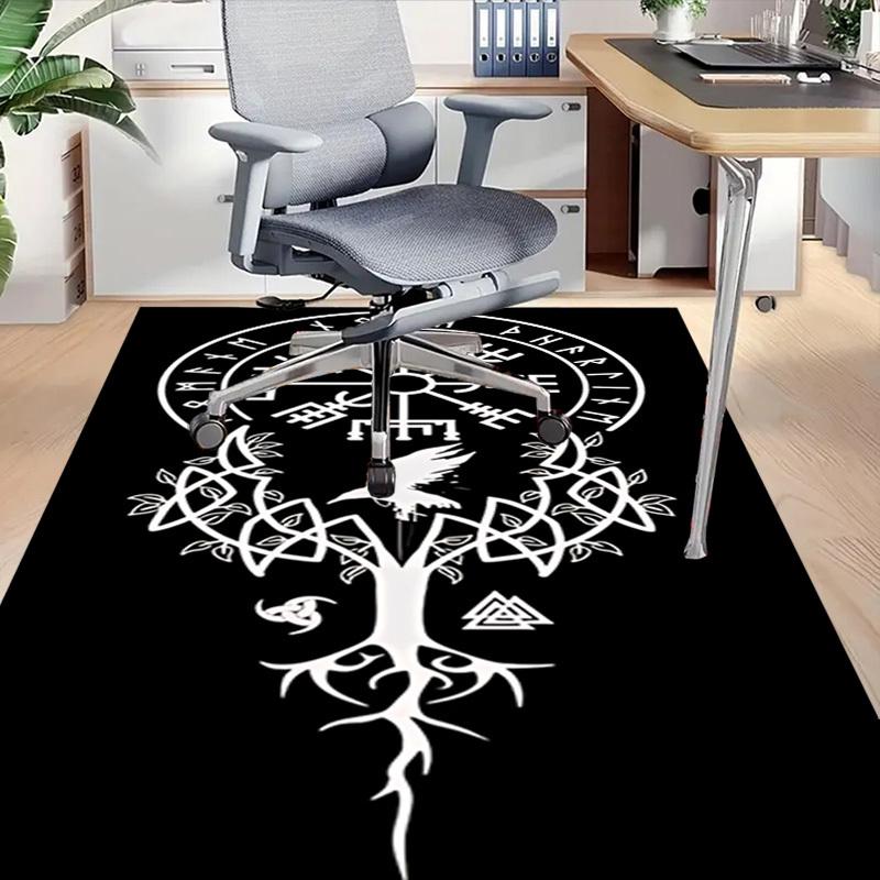 1pc Valknut Raven Carpet Anti Slip Polyester Floor Mat for office.Bedroom