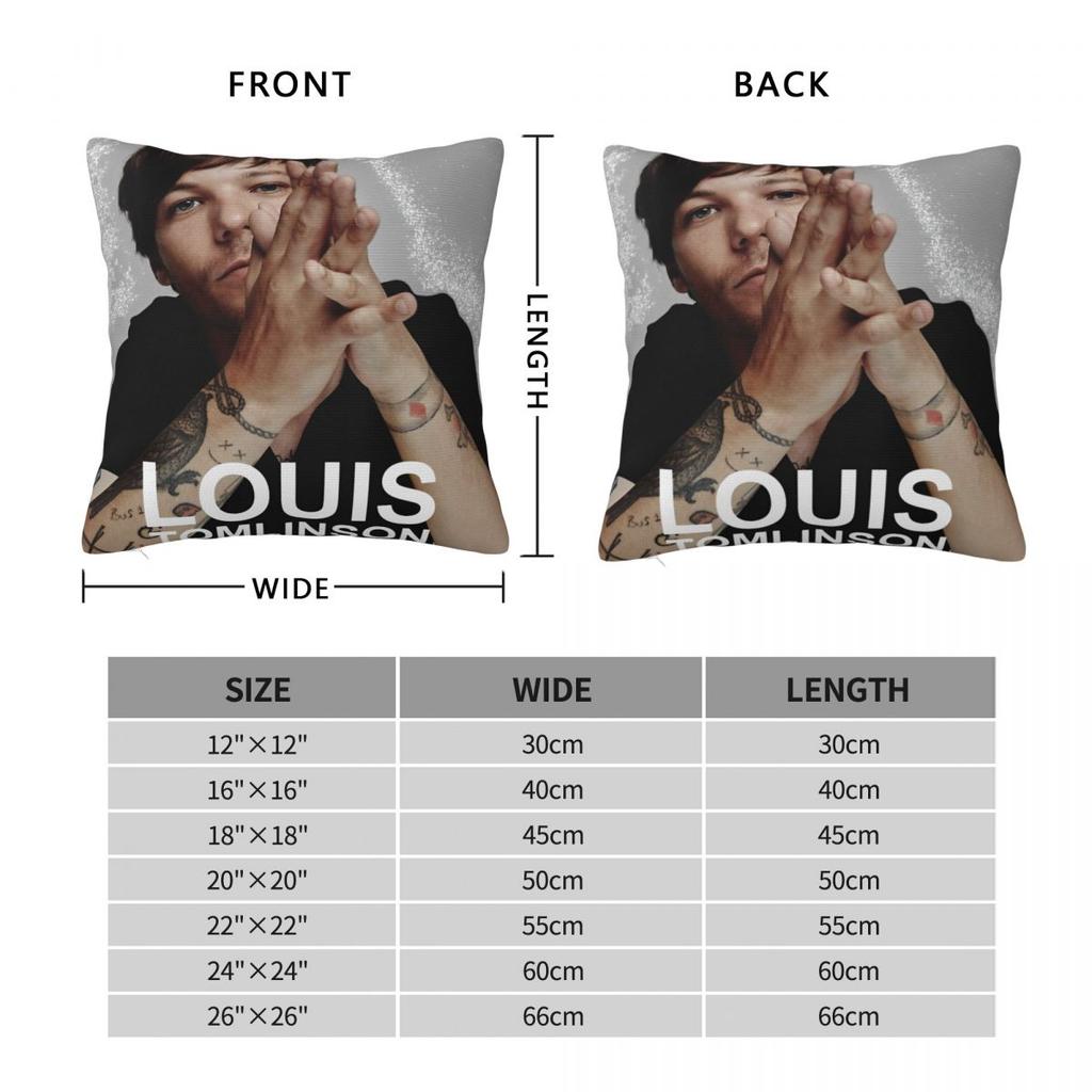 Louis Tomlinsons Singer Kissenbezug Bedruckter Polyester-Kissenbezug Dekorative Kissenhülle Sitzbezug mit Reißverschluss 45*45cm