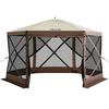 Tente moustiquaire pour gazebo, 3 x 3 m, Tente abri canopée de camping pop-up 6 côtés avec fenêtres en maille, Sac de transport portable, Piquets de sol, Grandes tentes d'ombrage pour