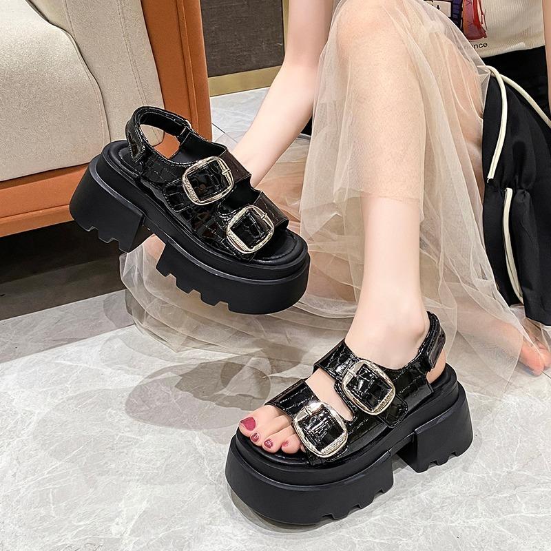 Fashion New Thick Sole Punk Sandals Women Wrap Toe Hollow Outs Roman Sandalias for Women's Casual Beach Slippers Summer Platform Sandals