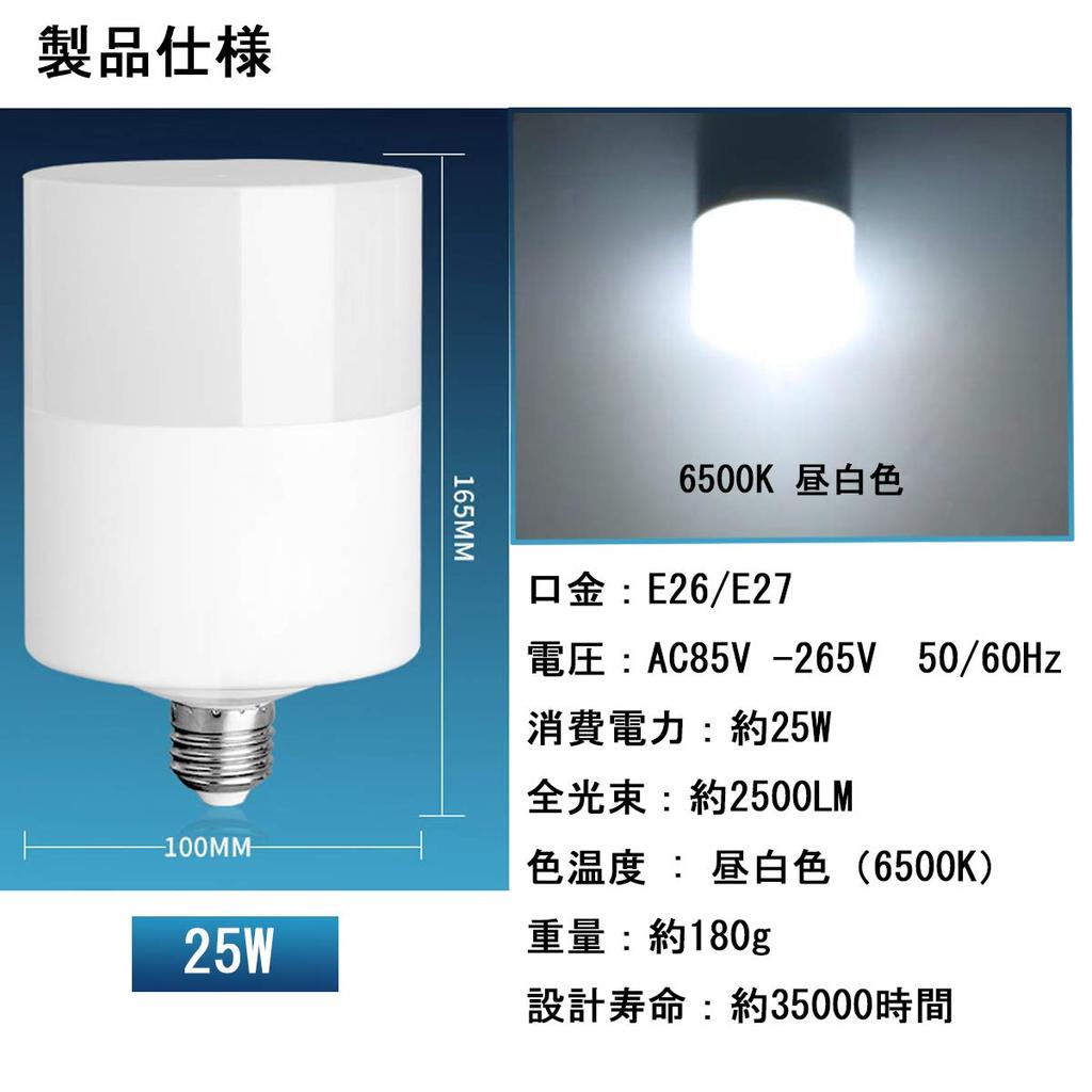 High-brightness LED Light Bulb, E26 Base, Equivalent To a 200W Incandescent Bulb, 25W Power Consumption, Ultra-high Brightness, Daylight White