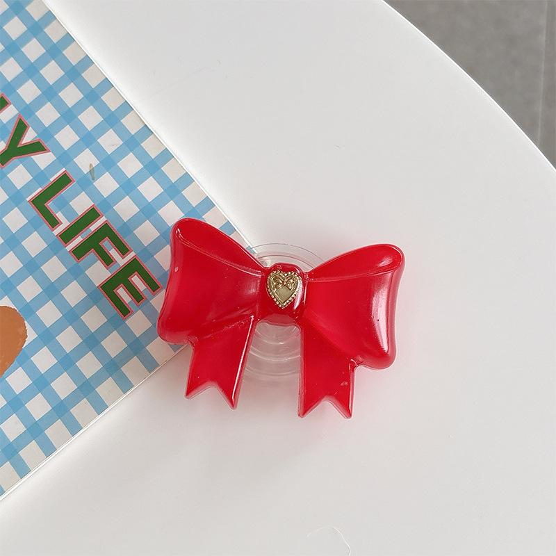 Simple Style Desktop Watching Drama Mobile Phone Airbag Bracket Solid Color Bow Paste Creative Stable Support Frame