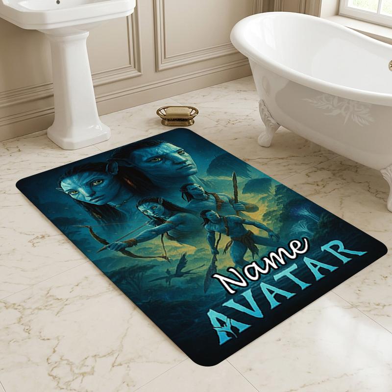Tappeto Personalizzato con Nome e Avatar Mondo Soggiorno Antiscivolo Morbido Tappeto per Camera da Letto Sala Giochi Divano Ufficio Decorazioni per la Casa Zerbino