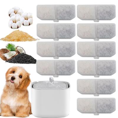 Dog Water Fountain Filter Replacement 6/12Pack Rectangle Carbon Filters for Large Capacity Automatic Pet Fountain