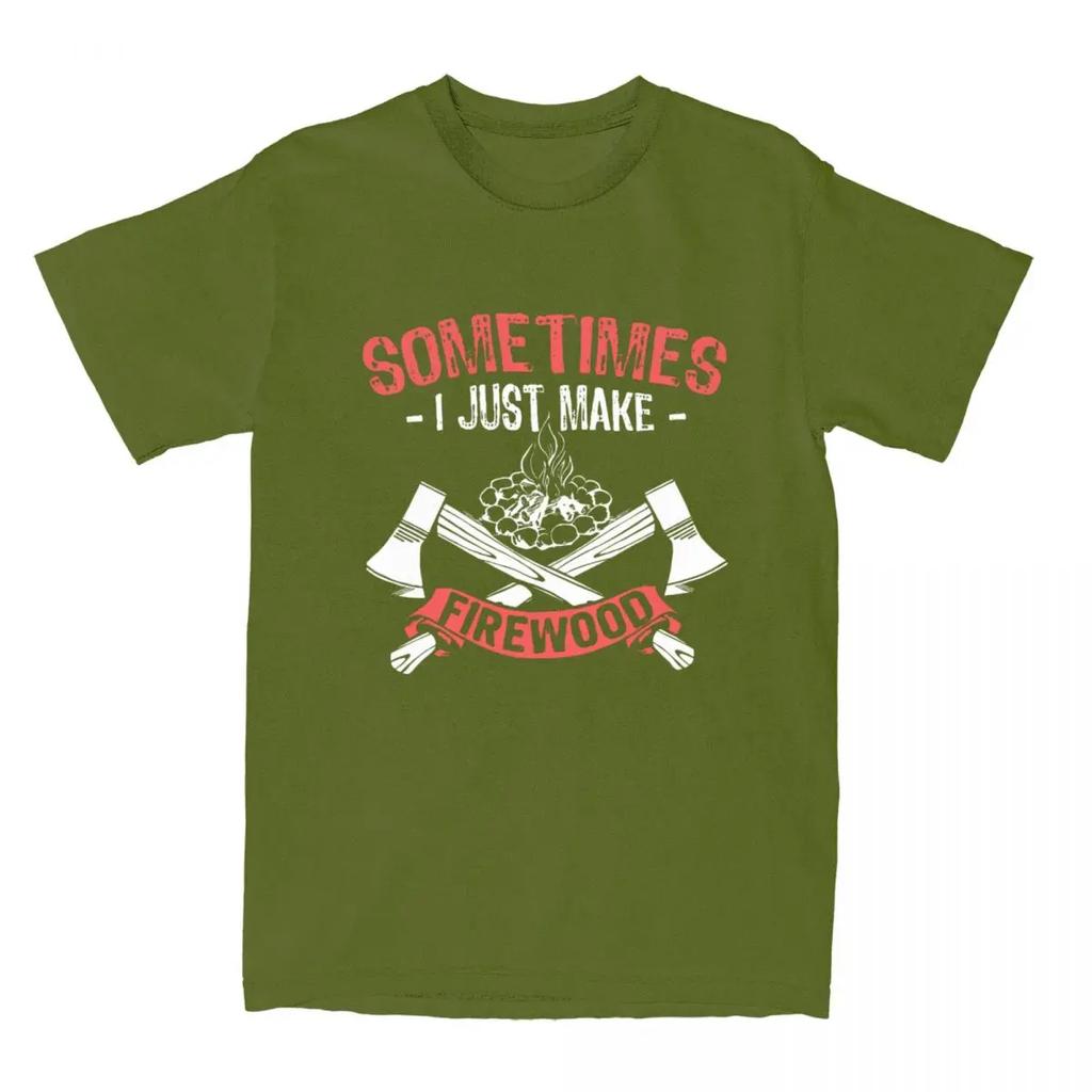 Firewood Campfire Men Women's T Shirt Carpenter Wood Working Apparel Awesome Tee Shirt T-Shirts Pure Cotton Graphic Clothing