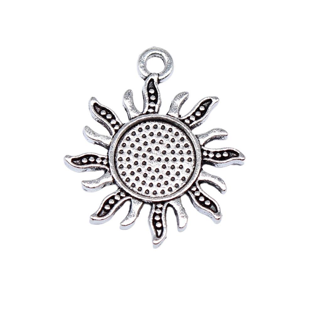 Simple Flower Charms Antique Alloy Pendants For Minimalist Floral Jewelry