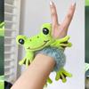 1pcs Hair Circle Girl Frog Plush Green Hair Circle Bun Cute Funny Hair Band Elastic Scrunchies For Women Ponytail Hairstyle