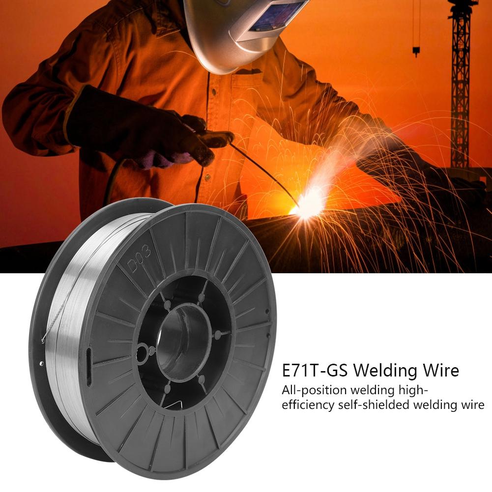 Alambre de soldadura autoprotegido sin gas, alta eficiencia, accesorios de soldadura E71T GS, 0,8 mm, 4,5 kg