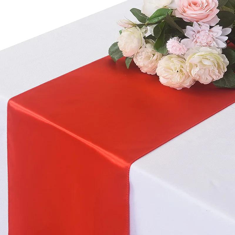 Satin Table Runner 30cm X 275cm Wedding Party Supply Christmas Home Modern Coffee Dining Luxury Table Decoration 12" X 108"
