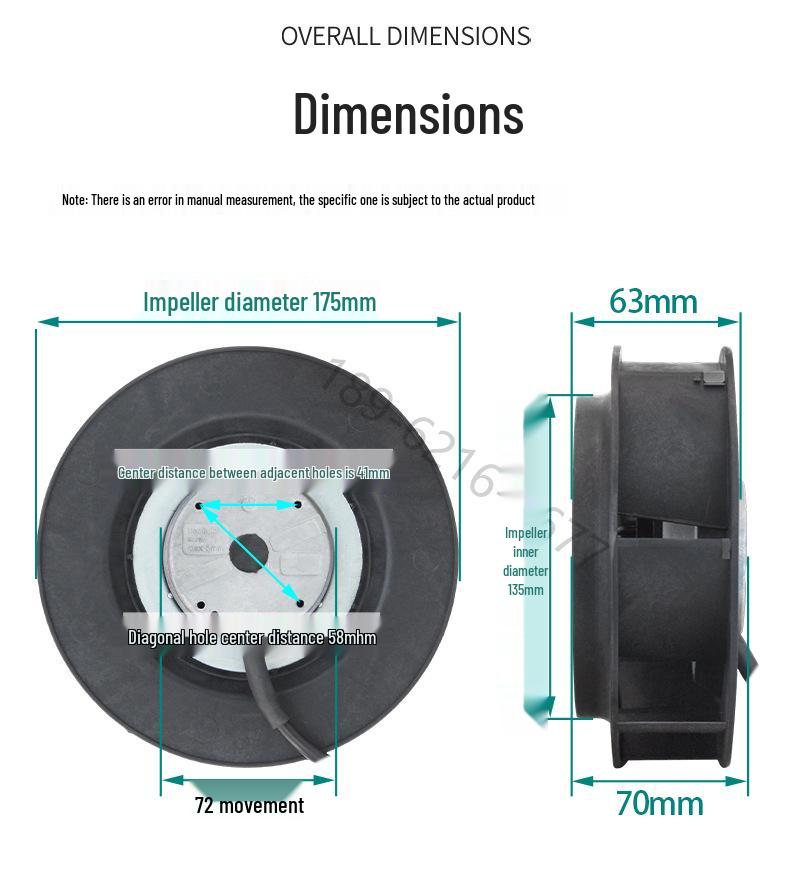 SW175HA2-36W Copper Core Variable Frequency Servo Motor Cooling Fan with Eddy Current External Rotor 