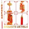 Chinese New Year Hanging Decorations 2 Pack Large Firecrackers Decor Traditional Red Lucky Oriental Pendant Ornaments for Lunar New Year Decorations