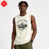 Men's Summer Vest Is Loose-fitting. Features the "VINTAGE VIBES" Pattern Print. A Casual Sleeveless Top