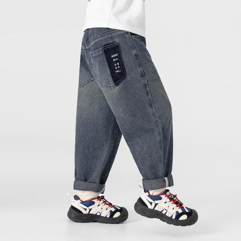 Duoduojia Boys' Washed Embroidered Denim Jeans