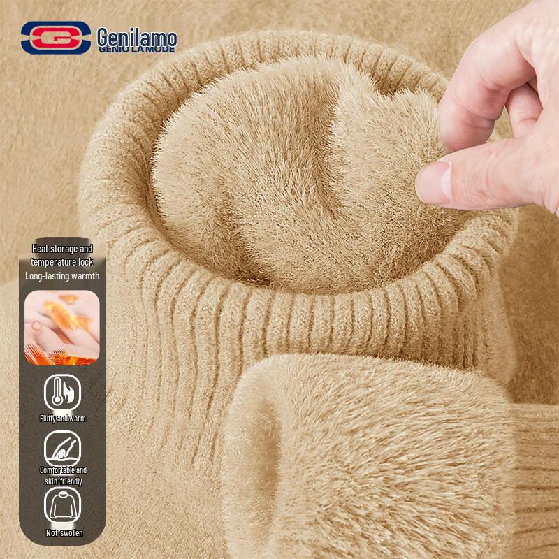 

GENIOLAMODE Men s Fleece-Lined Turtleneck Knit Sweater M