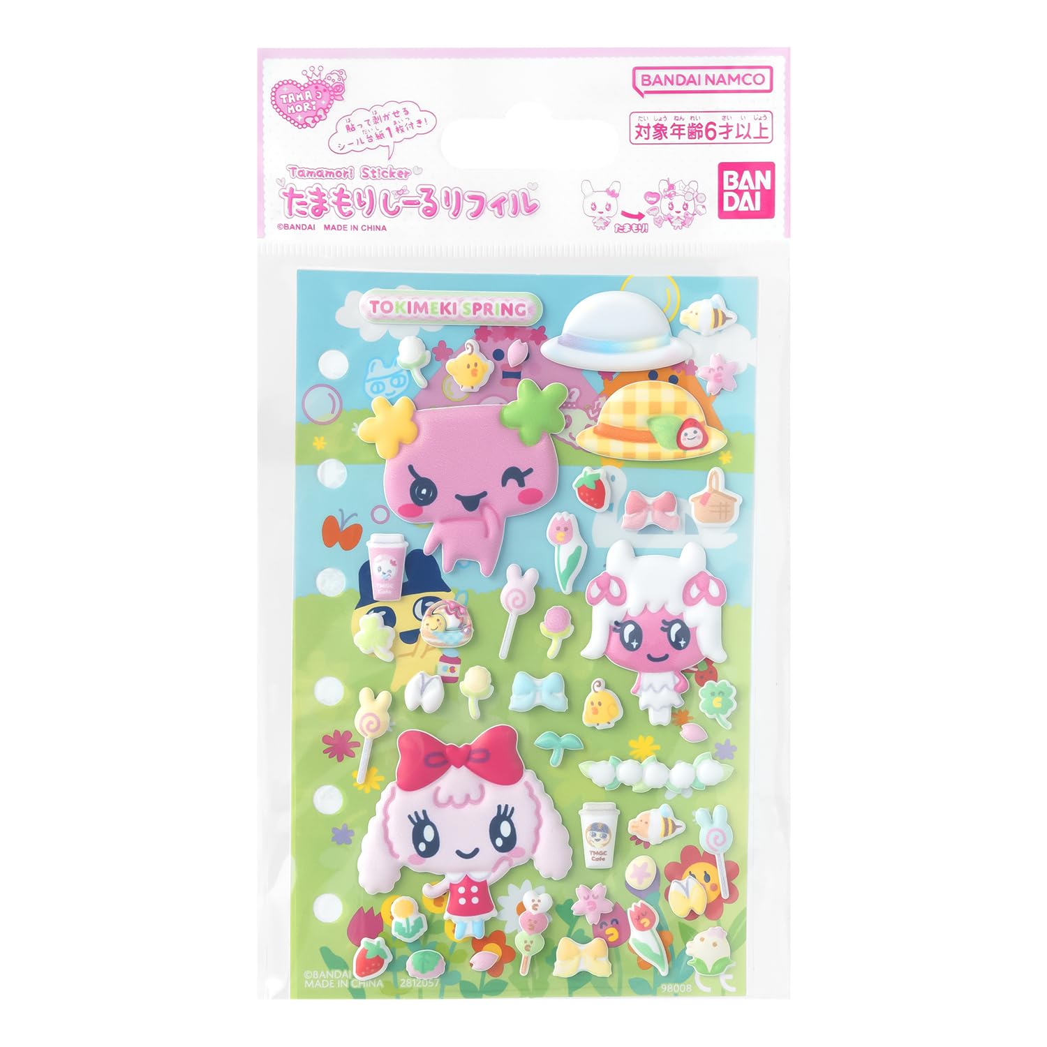 Tamamori Seal Refill Tokimeki Spring Set for Ages 6 and Up, Tamagotchi