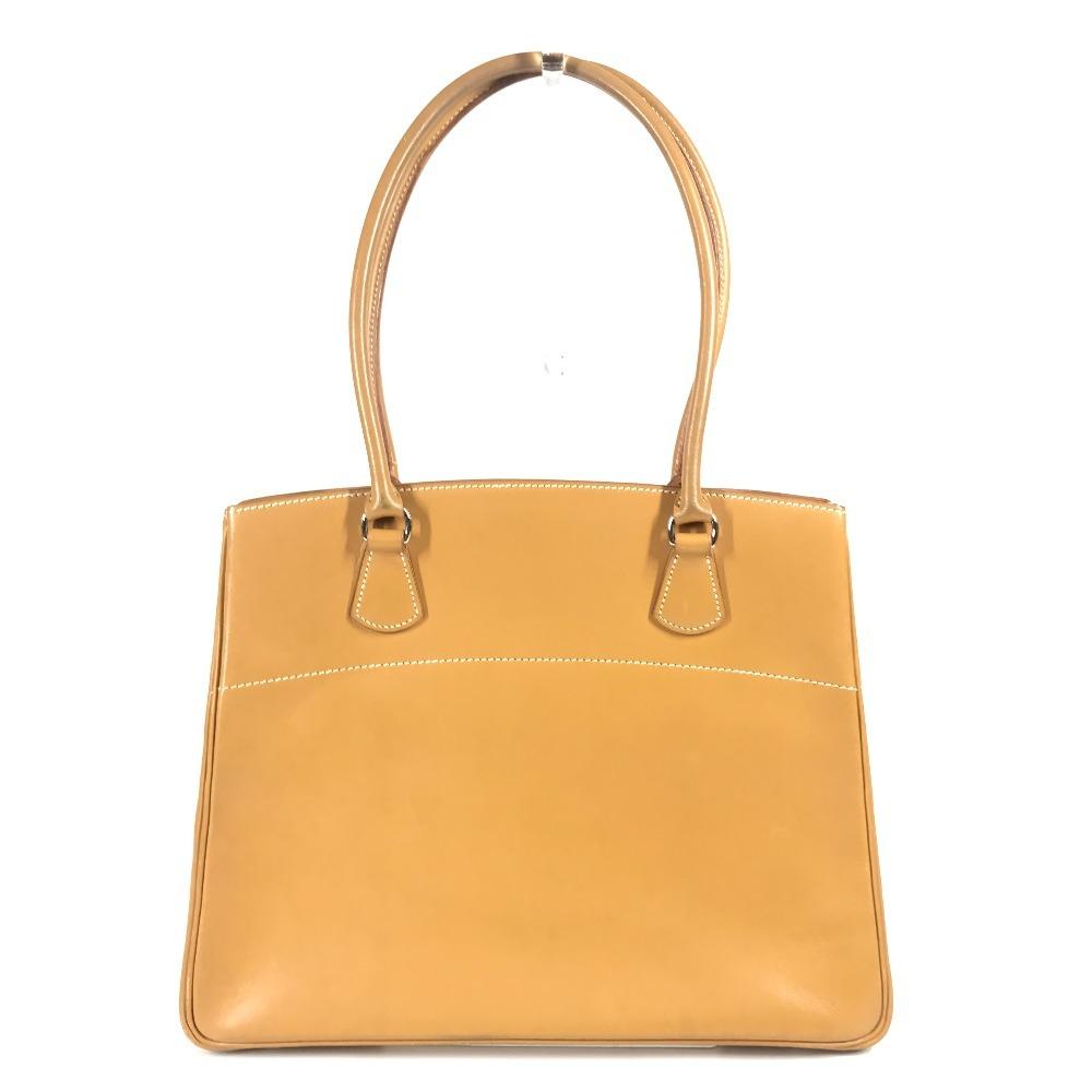 Hermes Leather La Tote Bag Tote Bag Shoulder Bag Bock Scarf Beige