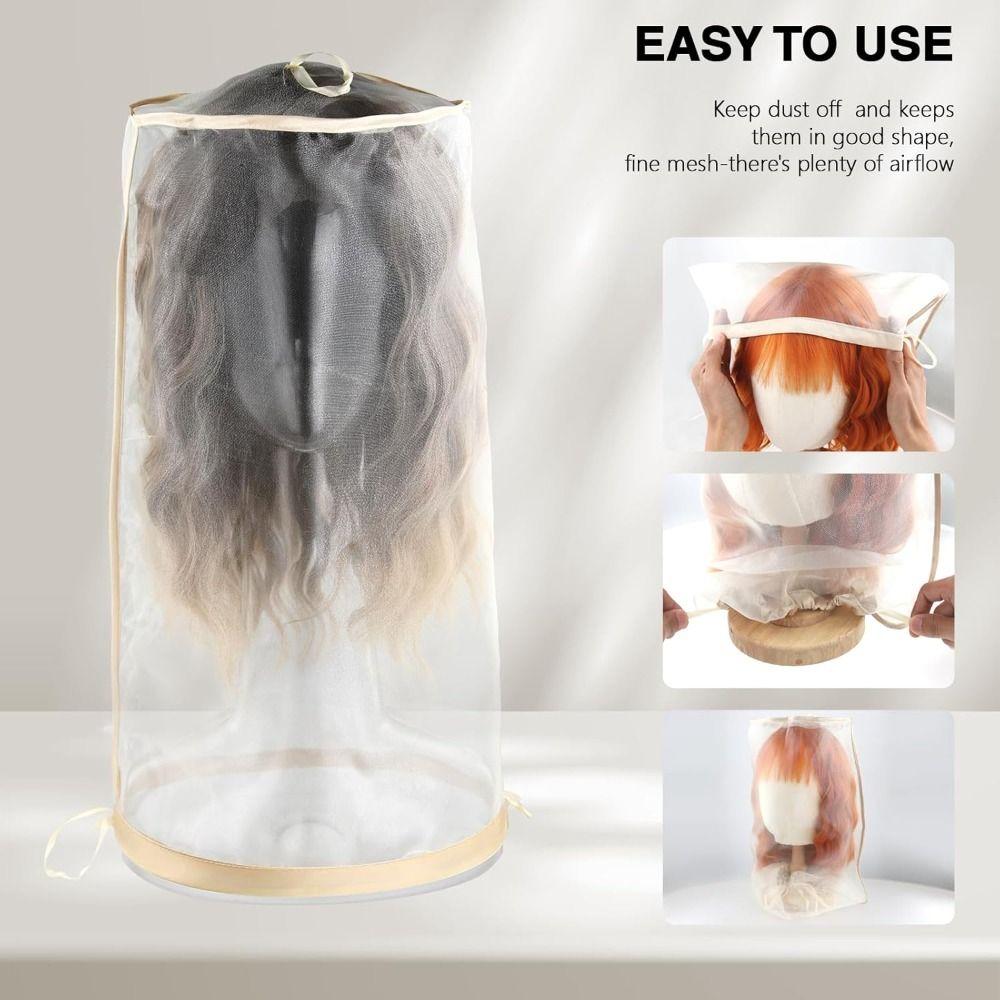 Portable Wig Bag Adjustable Wig Organizer Wig Dust Covers  Wig Protection