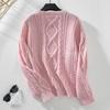 Loose Knit Vintage Cardigan Long Sleeve O neck Solid Color Top Autumn Winter Sweater