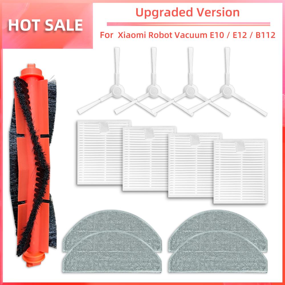 For Xiaomi Robot Vacuum E10, E10C, E12, B112 Replacement Parts Side Brush Hepa Filter Mop Rag Spare Parts Accessories