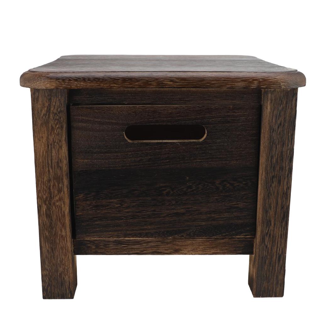 Sgabello Contenitore in Legno Sgabello Versatile per Cambiare le Scarpe con Cassetto Contenitore Comodino per Ingresso Camera da Letto 30x30x25cm
